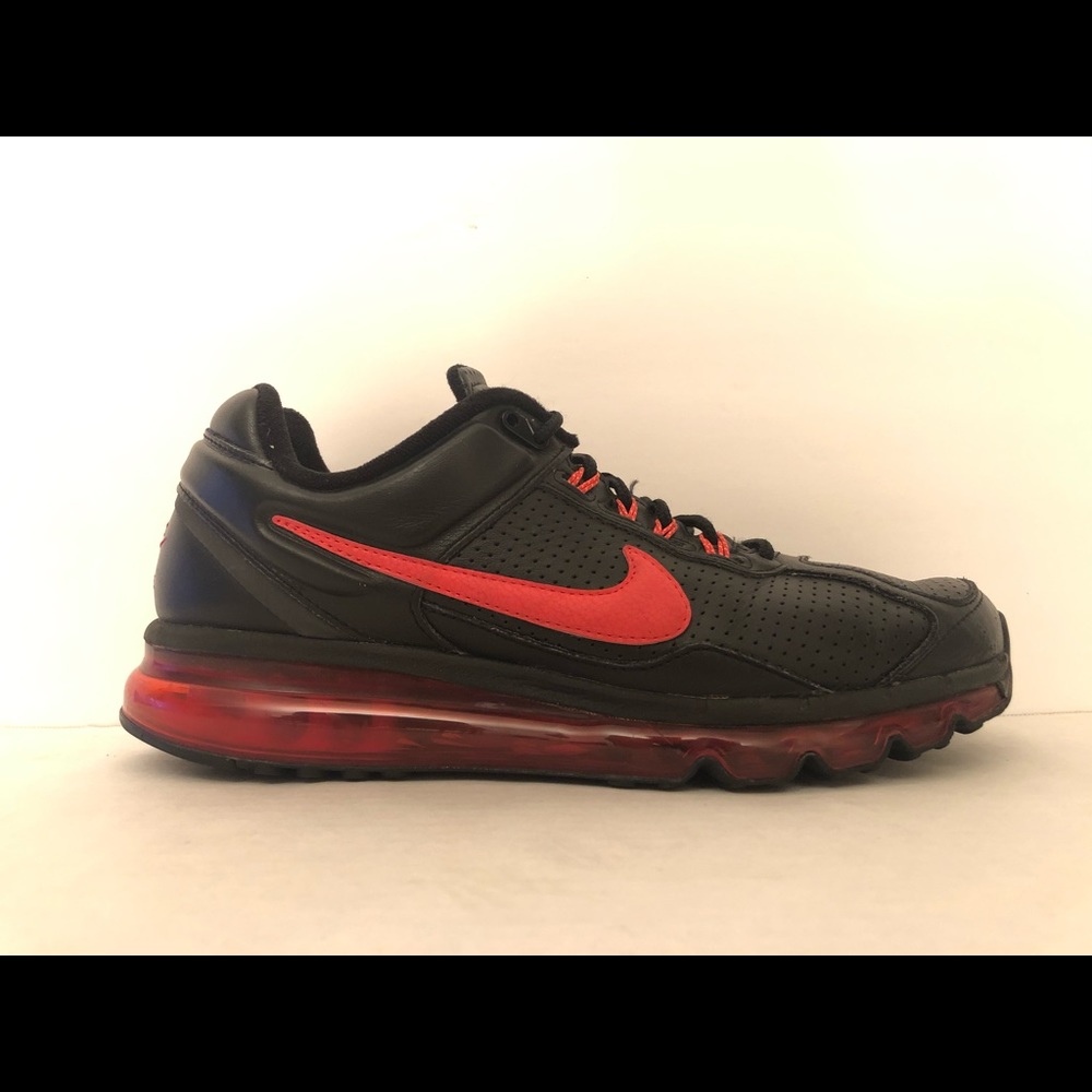 Nike Air Max 2013 Black Leather Running Shoes Men